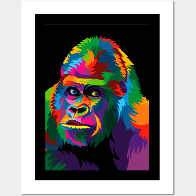 Gorilla Colorful desing Wall Art by SGcreative